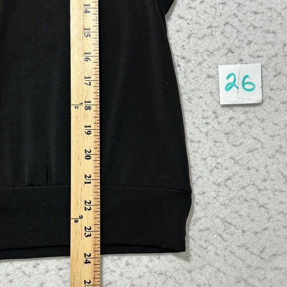 Chico's 0 Women's Small Black Drape Flutter Sleeve Pullover Blouse Layered - Picture 9 of 12